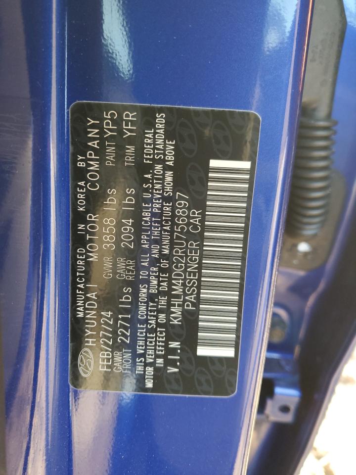 2024 HYUNDAI ELANTRA SEL VIN:KMHLM4DG2RU756897