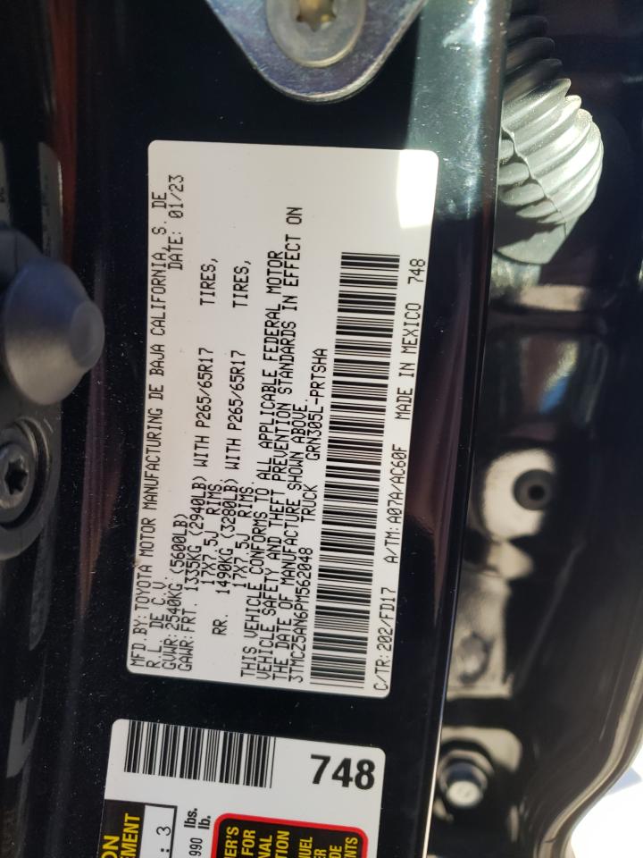 2023 TOYOTA TACOMA DOUBLE CAB VIN:3TMCZ5AN6PM562048