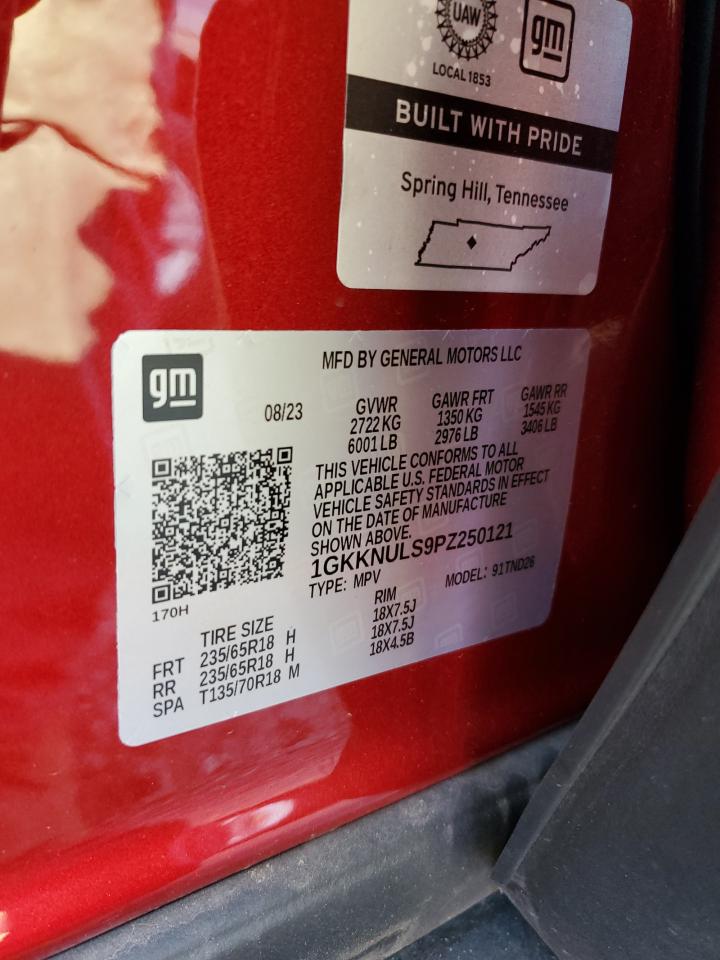 2023 GMC ACADIA SLT VIN:1GKKNULS9PZ250121