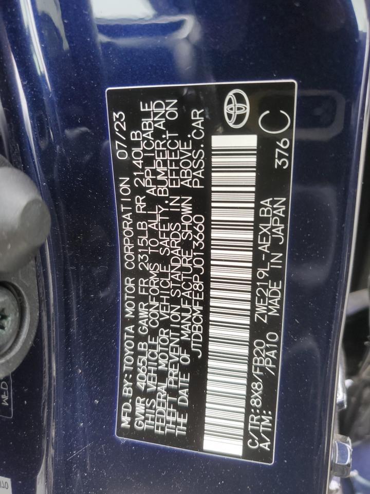 2023 TOYOTA COROLLA LE VIN:JTDBCMFE8PJ013660