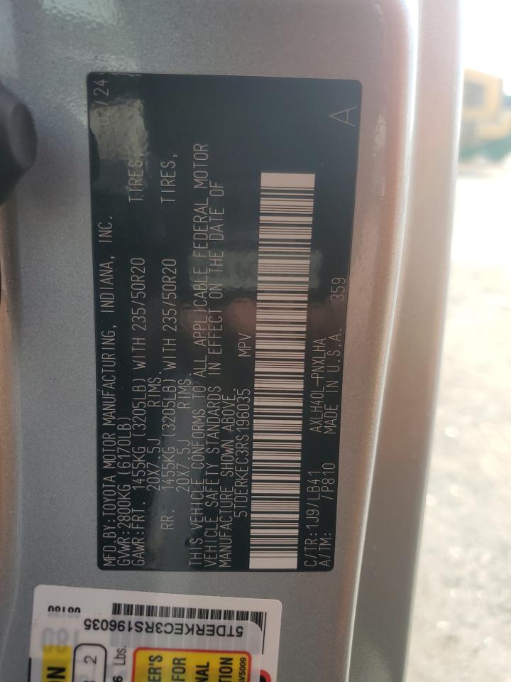 2024 TOYOTA SIENNA LIMITED VIN:5TDERKEC3RS196035