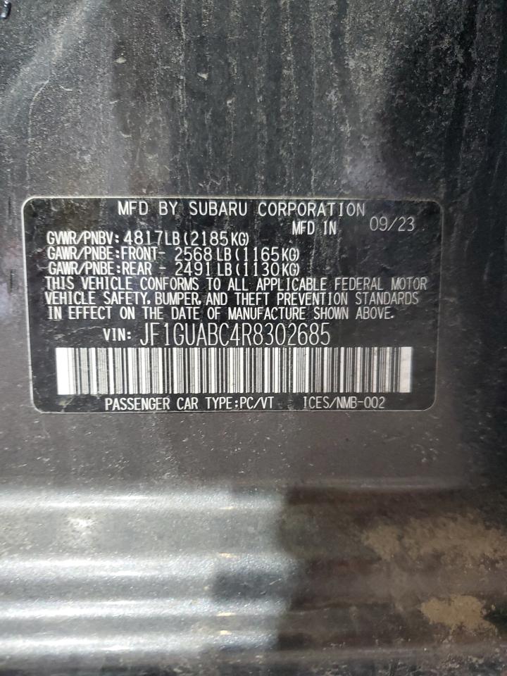 2024 SUBARU IMPREZA VIN:JF1GUABC4R8302685