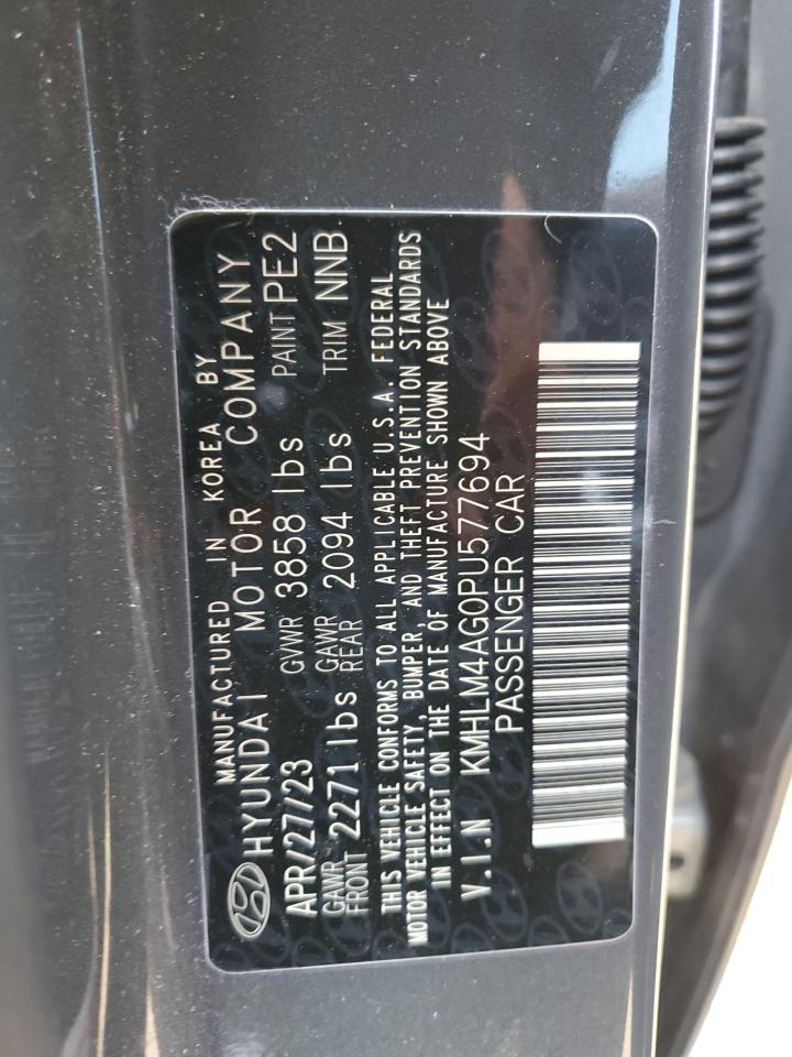 2023 HYUNDAI ELANTRA SEL VIN:KMHLM4AG0PU577694
