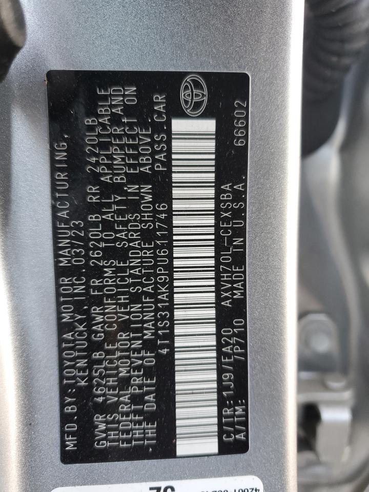 2023 TOYOTA CAMRY SE NIGHT SHADE VIN:4T1S31AK9PU611746