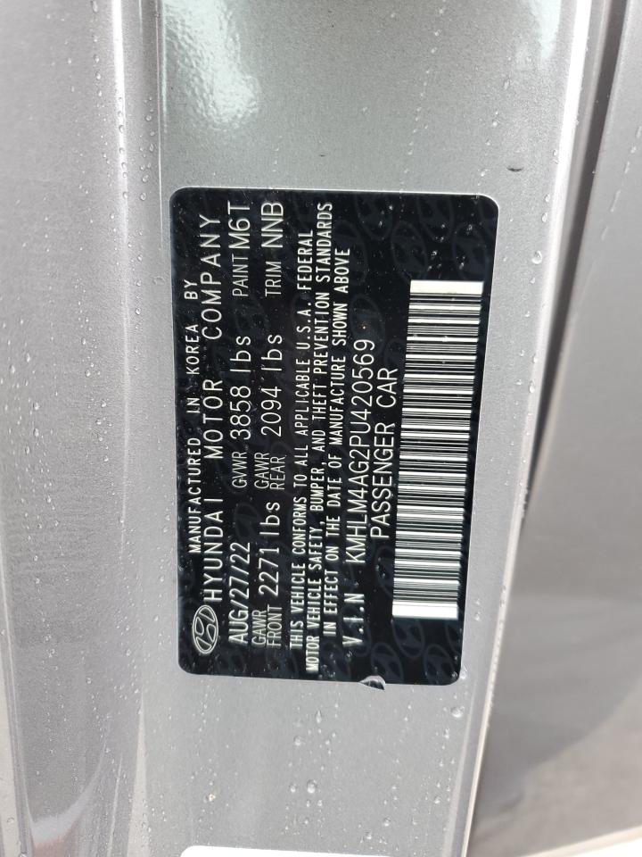2023 HYUNDAI ELANTRA SEL VIN:KMHLM4AG2PU420569