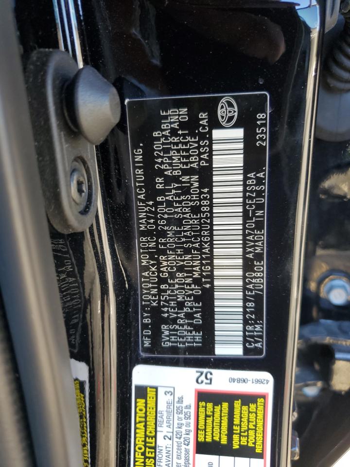 2024 TOYOTA CAMRY SE NIGHT SHADE VIN:1C4PJMMX9ND509109