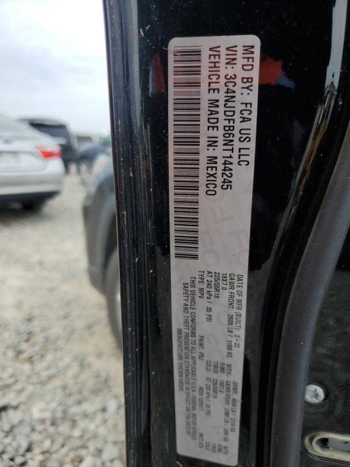 2022 JEEP COMPASS LATITUDE LUX VIN:3C4NJDFB6NT144245