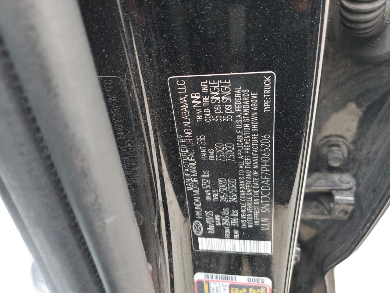 2023 HYUNDAI SANTA CRUZ NIGHT VIN:5NTJCDAF7PH065206