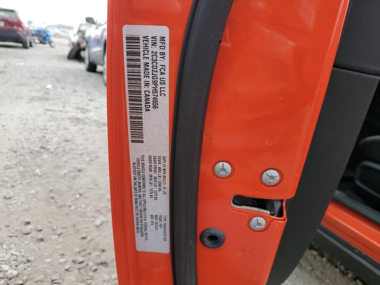 2023 DODGE CHALLENGER GT VIN:2C3CDZJG9PH574656