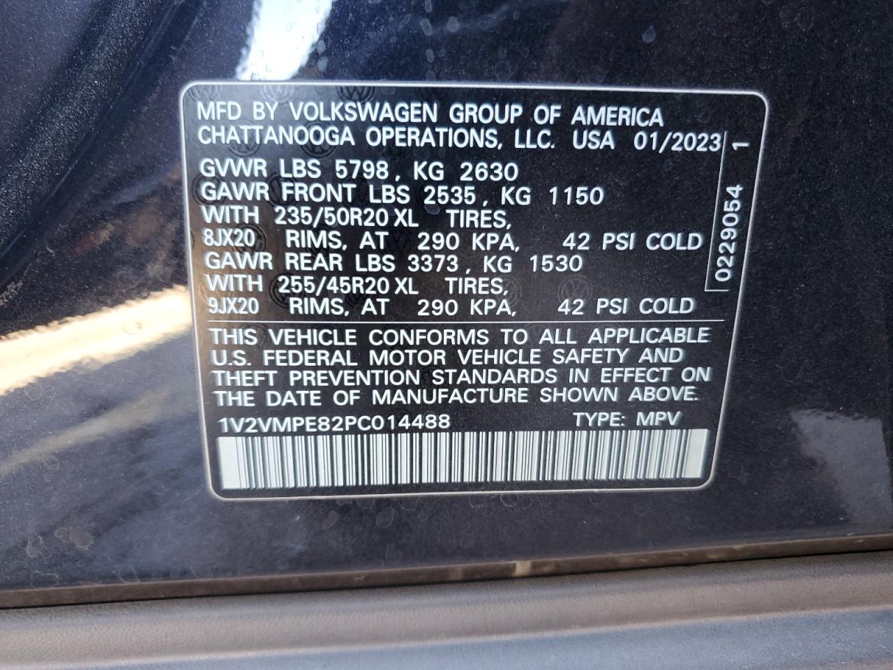 2023 VOLKSWAGEN ID.4 PRO S VIN:1V2VMPE82PC014488