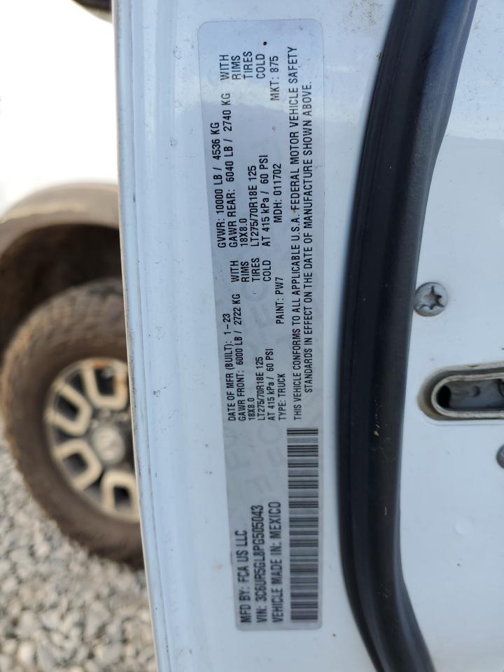 2023 RAM 2500 LONGHORN VIN:3C6UR5GL8PG505043