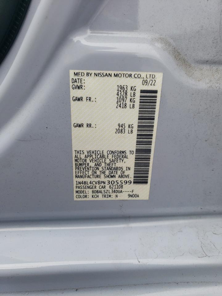 2023 NISSAN ALTIMA SR VIN:1N4BL4CV8PN305599