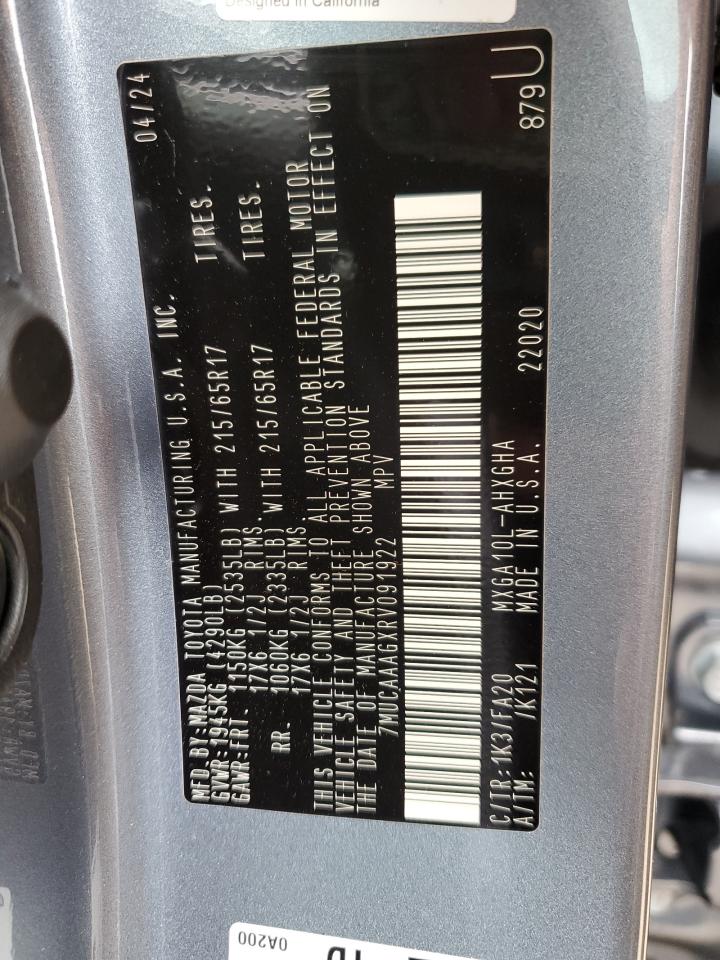 2024 TOYOTA COROLLA CROSS LE VIN:7MUCAAAGXRV091922