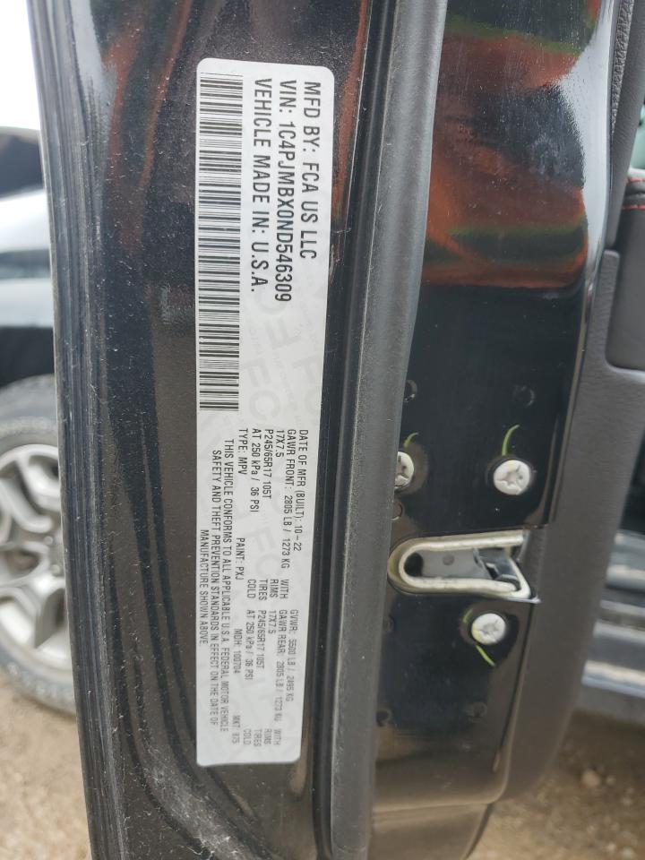 2022 JEEP CHEROKEE TRAILHAWK VIN:1C4PJMBX0ND546309