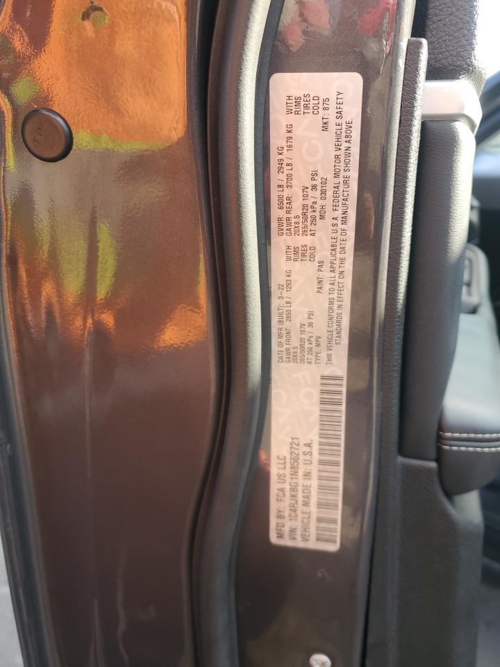 2022 JEEP GRAND CHEROKEE L LIMITED VIN:1C4RJKBG1N8562721