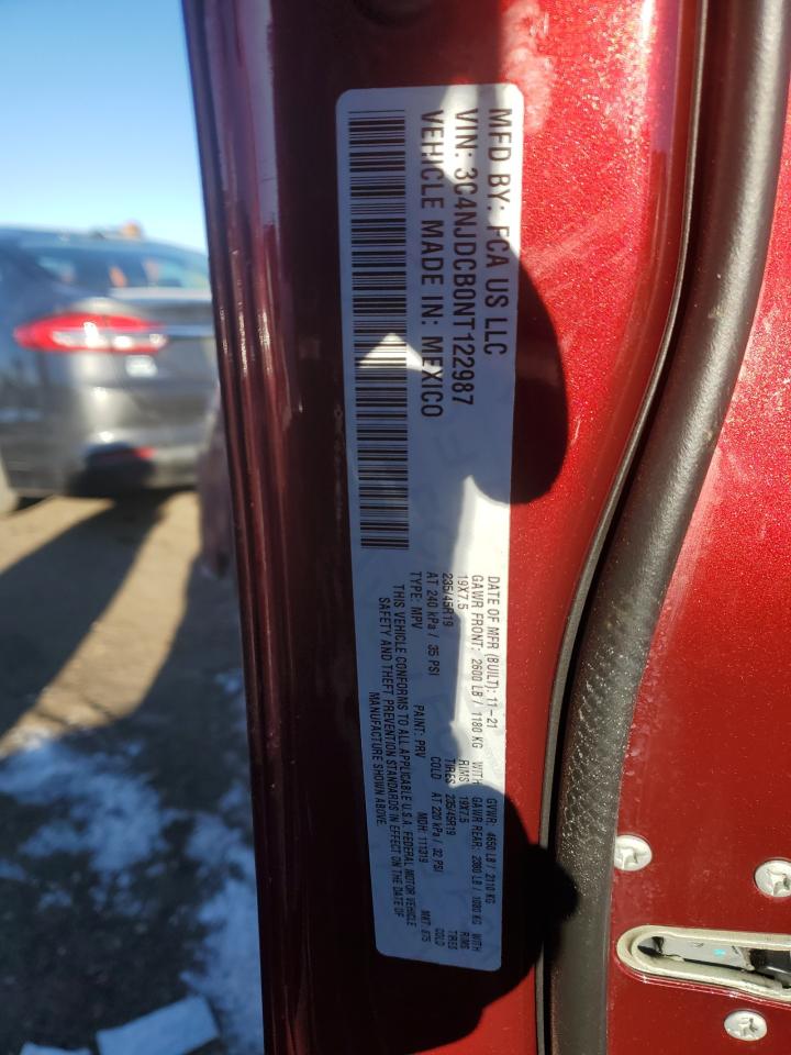 2022 JEEP COMPASS LIMITED VIN:3C4NJDCB0NT122987