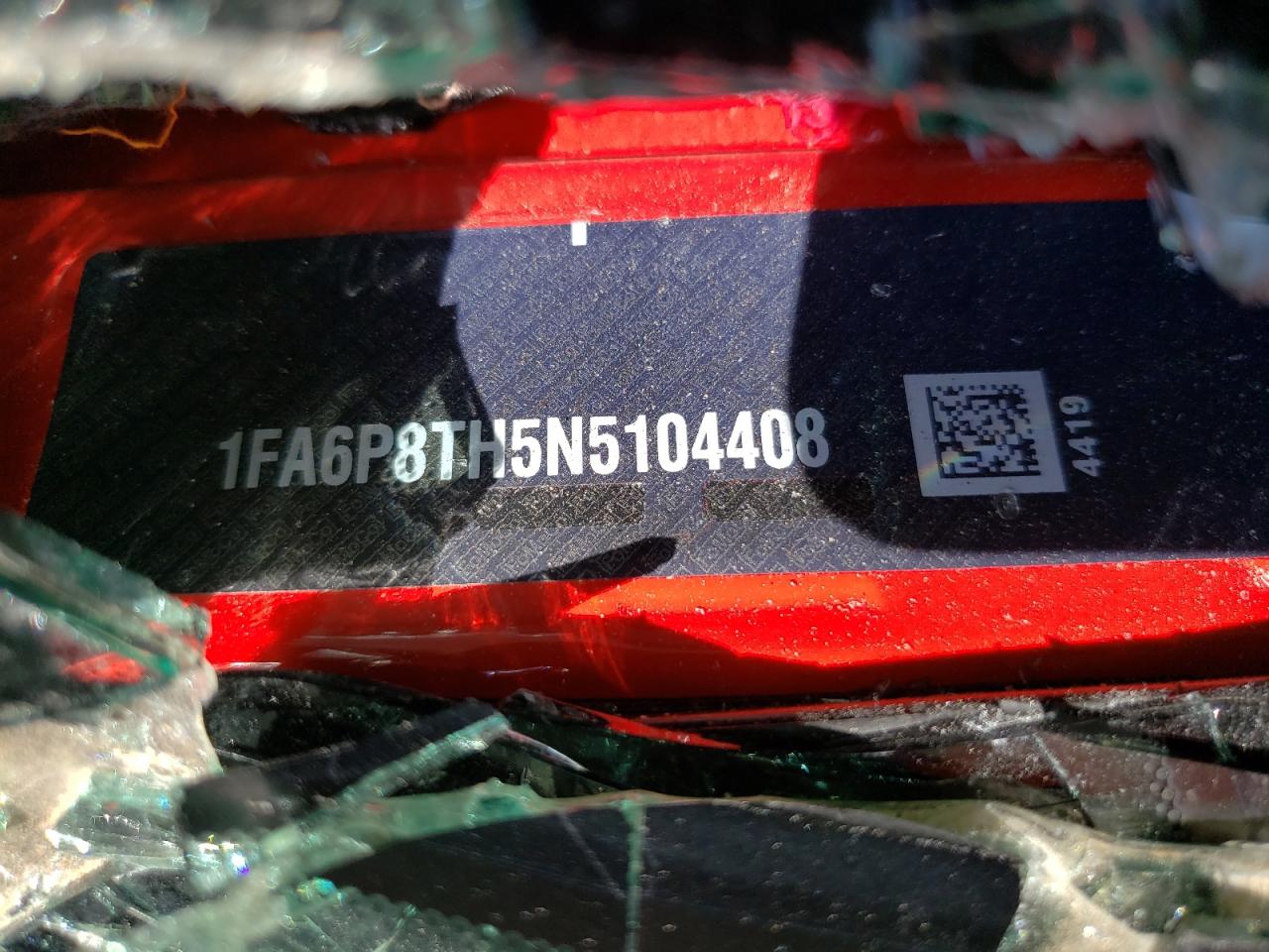 2022 FORD MUSTANG VIN:1FA6P8TH5N5104408