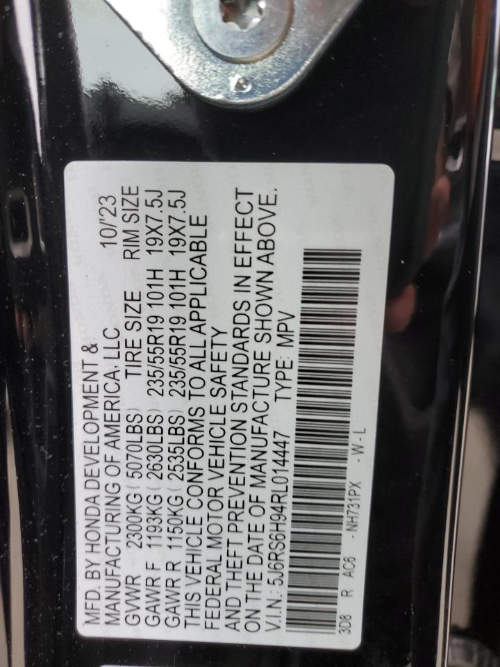 2024 HONDA CR-V SPORT TOURING VIN:5J6RS6H94RL014447
