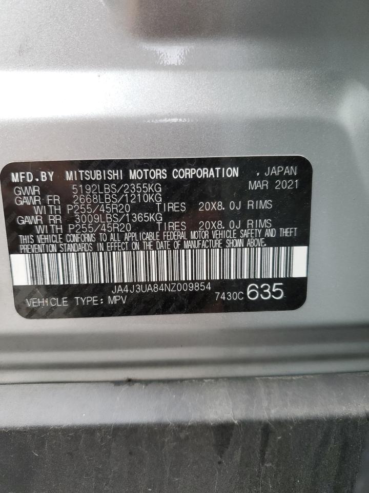 2022 MITSUBISHI OUTLANDER SE VIN:JA4J3UA84NZ009854