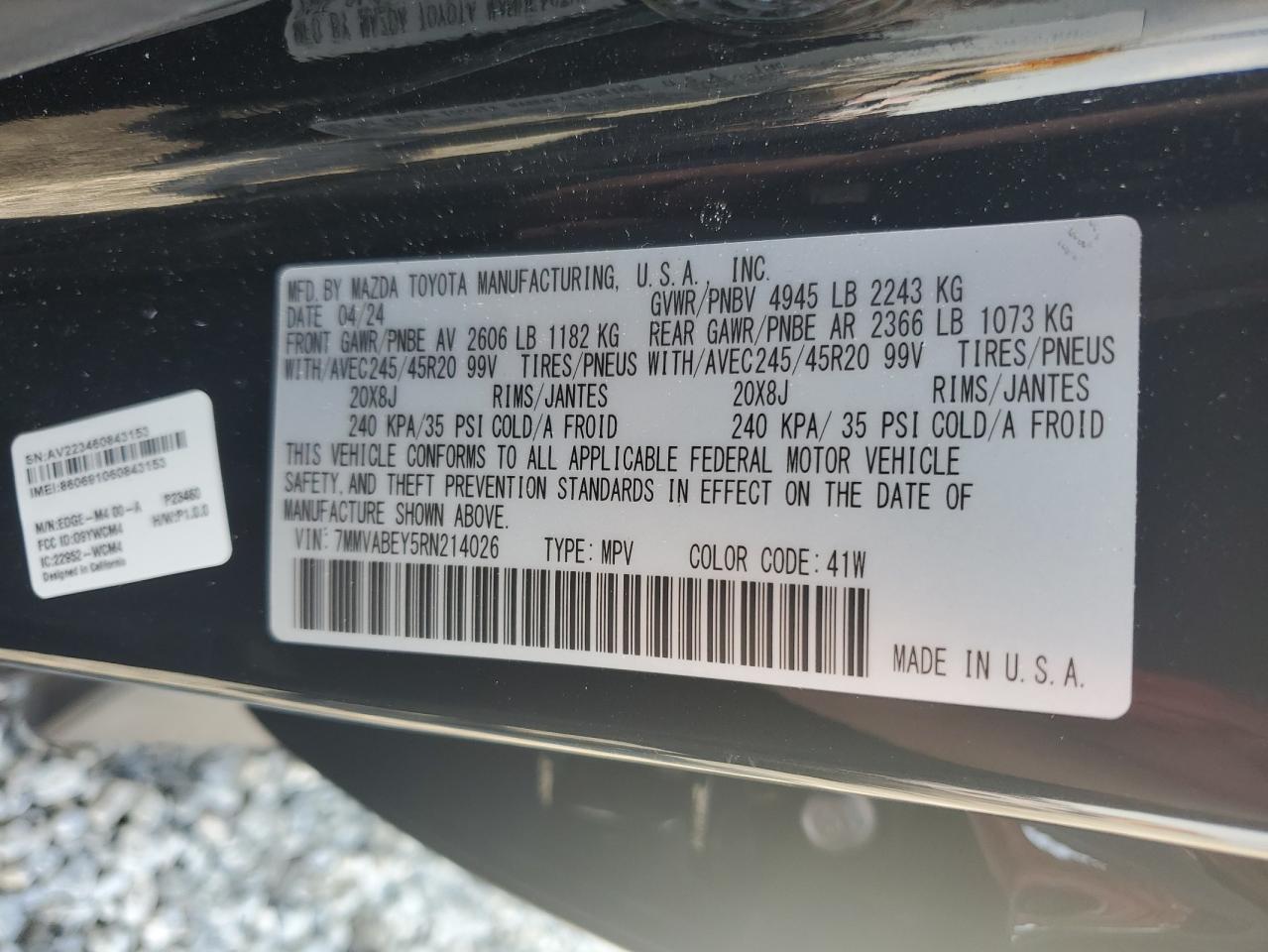 2024 MAZDA CX-50 PREMIUM PLUS VIN:7MMVABEY5RN214026