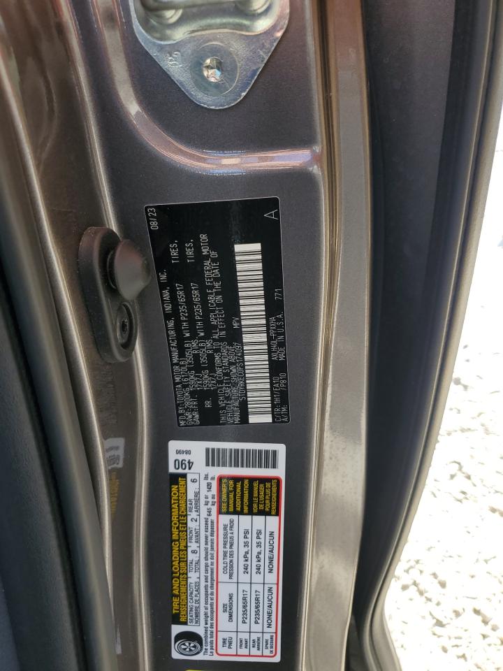 2023 TOYOTA SIENNA XLE VIN:5TDYRKEC0PS174097
