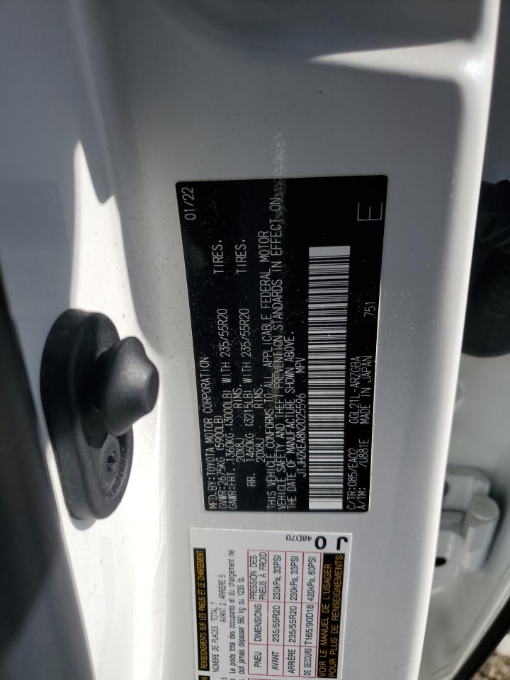 2022 LEXUS RX 350 L VIN:JTJHZKEA8N2025596