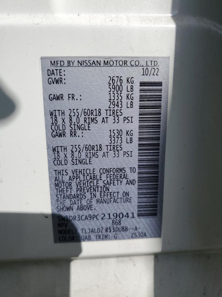 2023 NISSAN PATHFINDER SL VIN:5N1DR3CA9PC219041