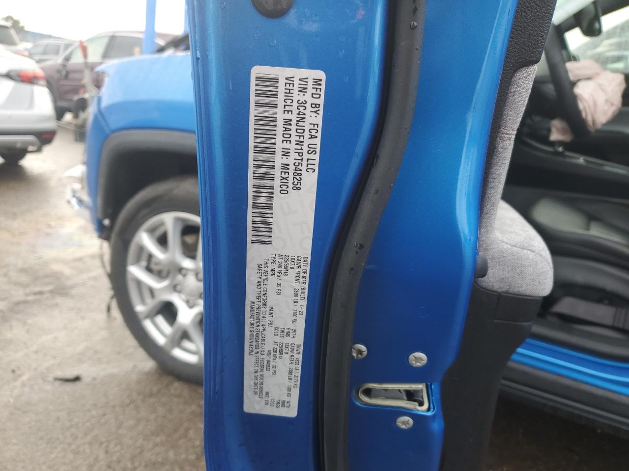 2023 JEEP COMPASS LATITUDE LUX VIN:3C4NJDFN1PT548258