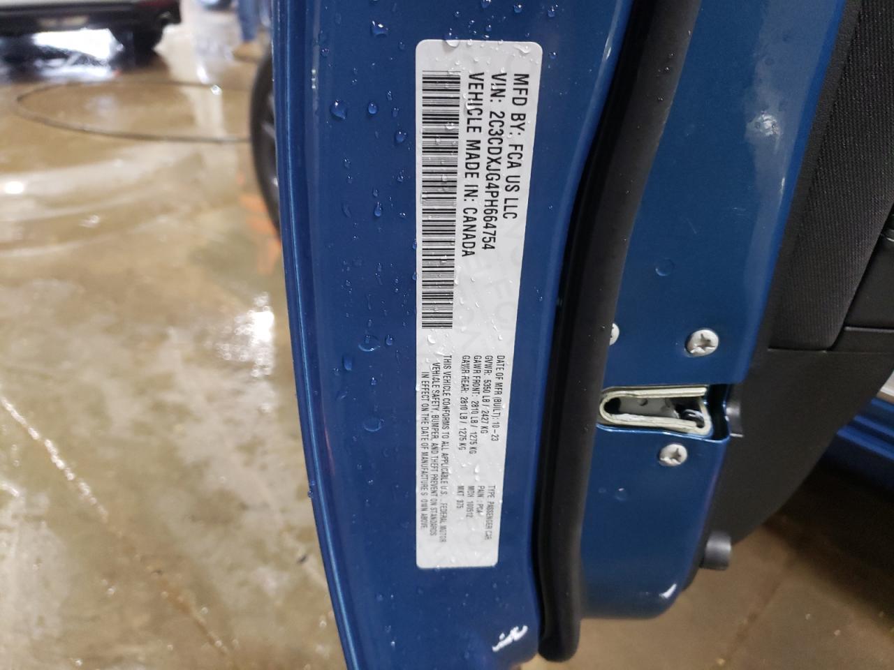 2023 DODGE CHARGER SXT VIN:2C3CDXJG4PH664754