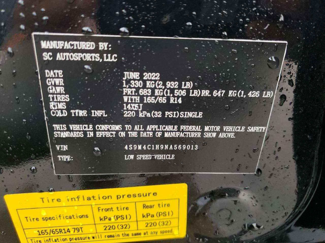 2022 OTHER OTHER VIN:WP0AA2A8XNS255297