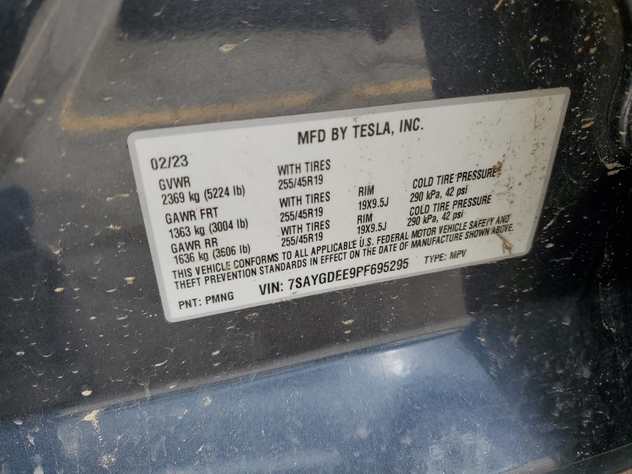 2023 TESLA MODEL Y VIN:7SAYGDEE9PF695295