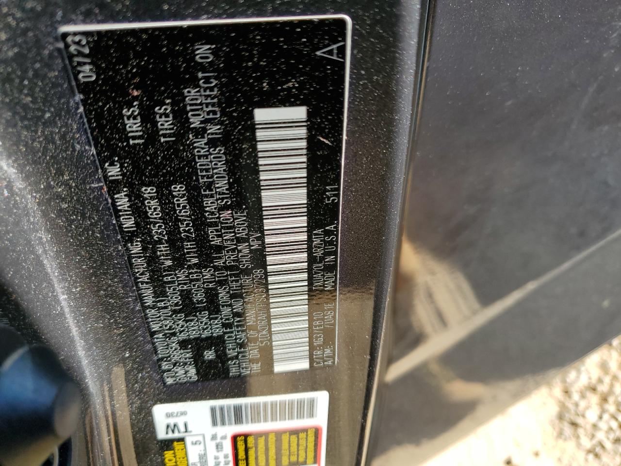 2023 TOYOTA HIGHLANDER L VIN:3FTTW8E93NRA43367