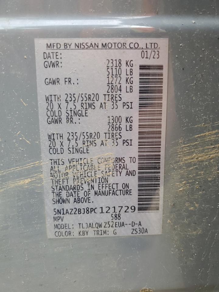 2023 NISSAN MURANO SV VIN:5N1AZ2BJ8PC121729