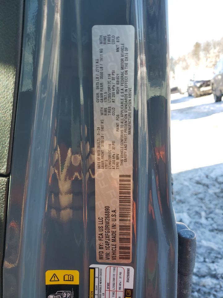 2024 JEEP WRANGLER RUBICON VIN:1C4PJXFG0RW268890