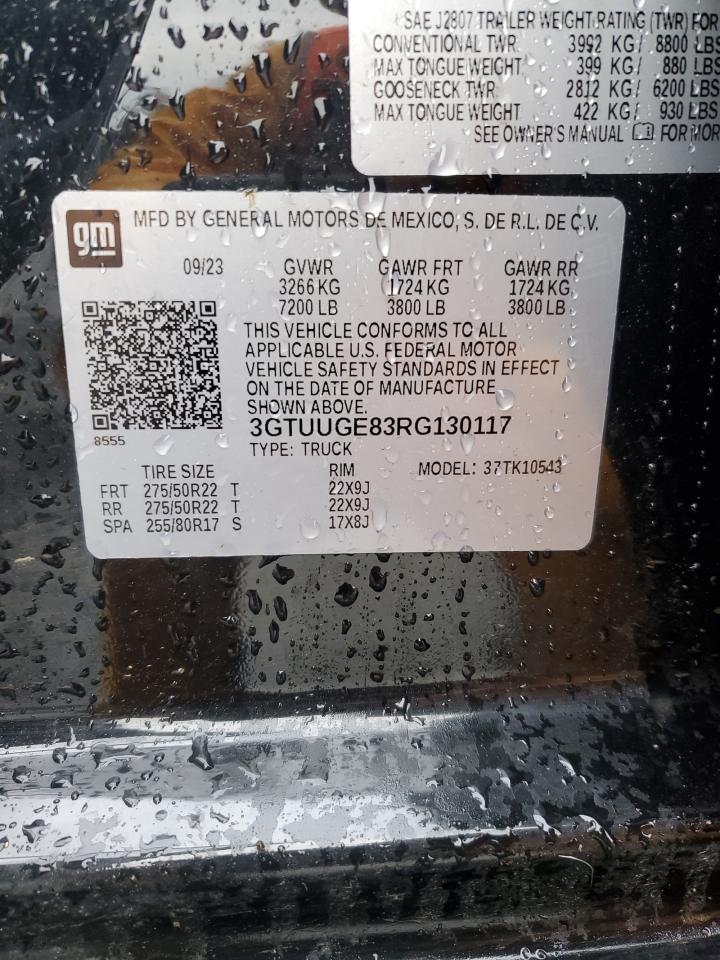 2024 GMC SIERRA K1500 DENALI VIN:3GTUUGE83RG130117