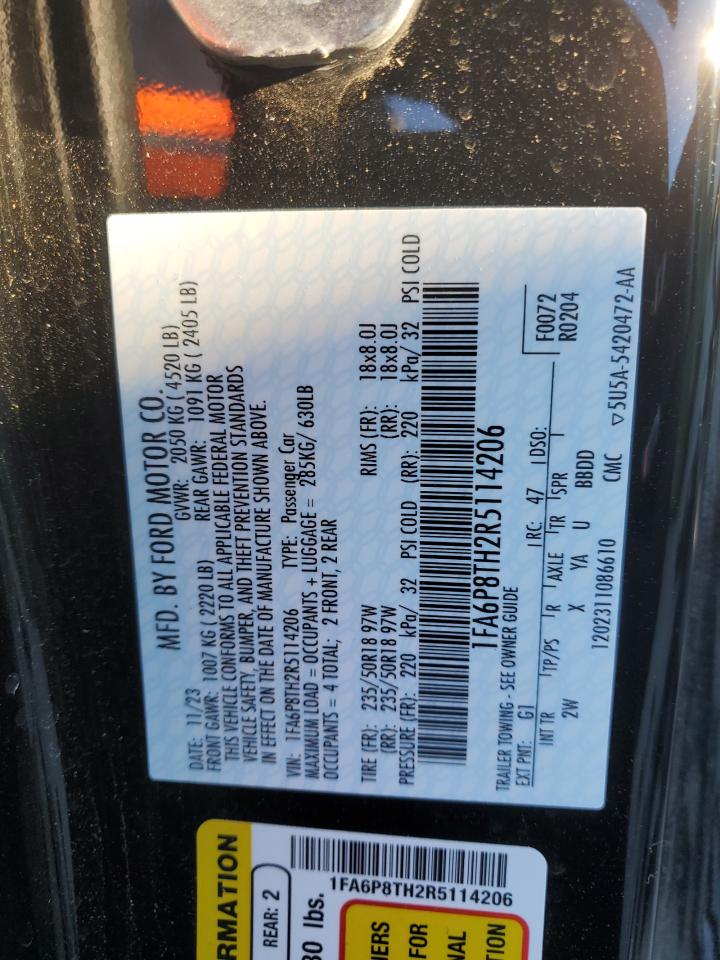 2024 FORD MUSTANG VIN:1FA6P8TH2R5114206