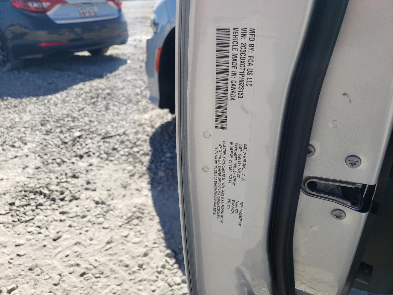 2023 DODGE CHARGER R/T VIN:2C3CDXCT1PH623153