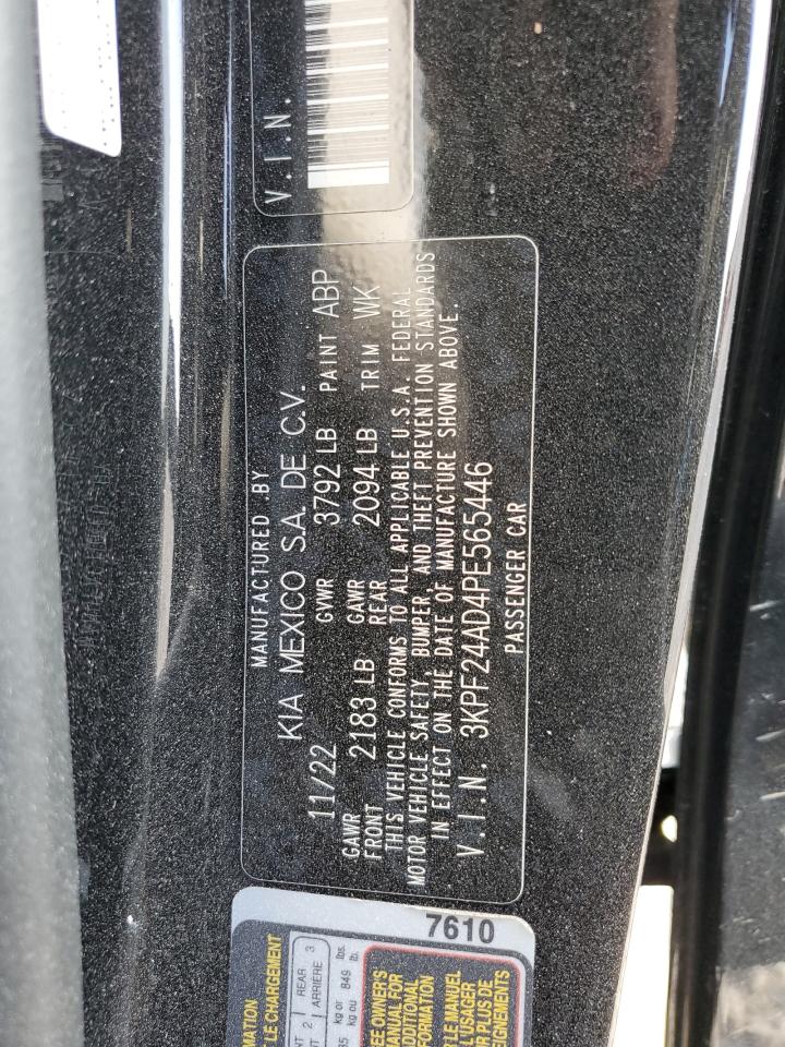 2023 KIA FORTE LX VIN:3KPF24AD4PE565446
