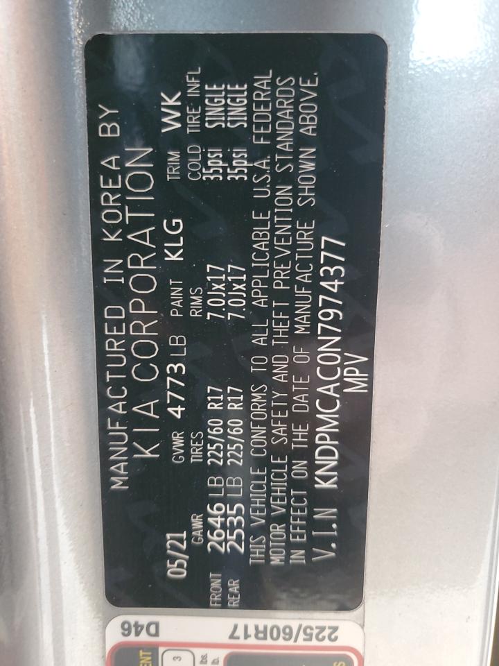 2022 KIA SPORTAGE LX VIN:KNDPMCAC0N7974377