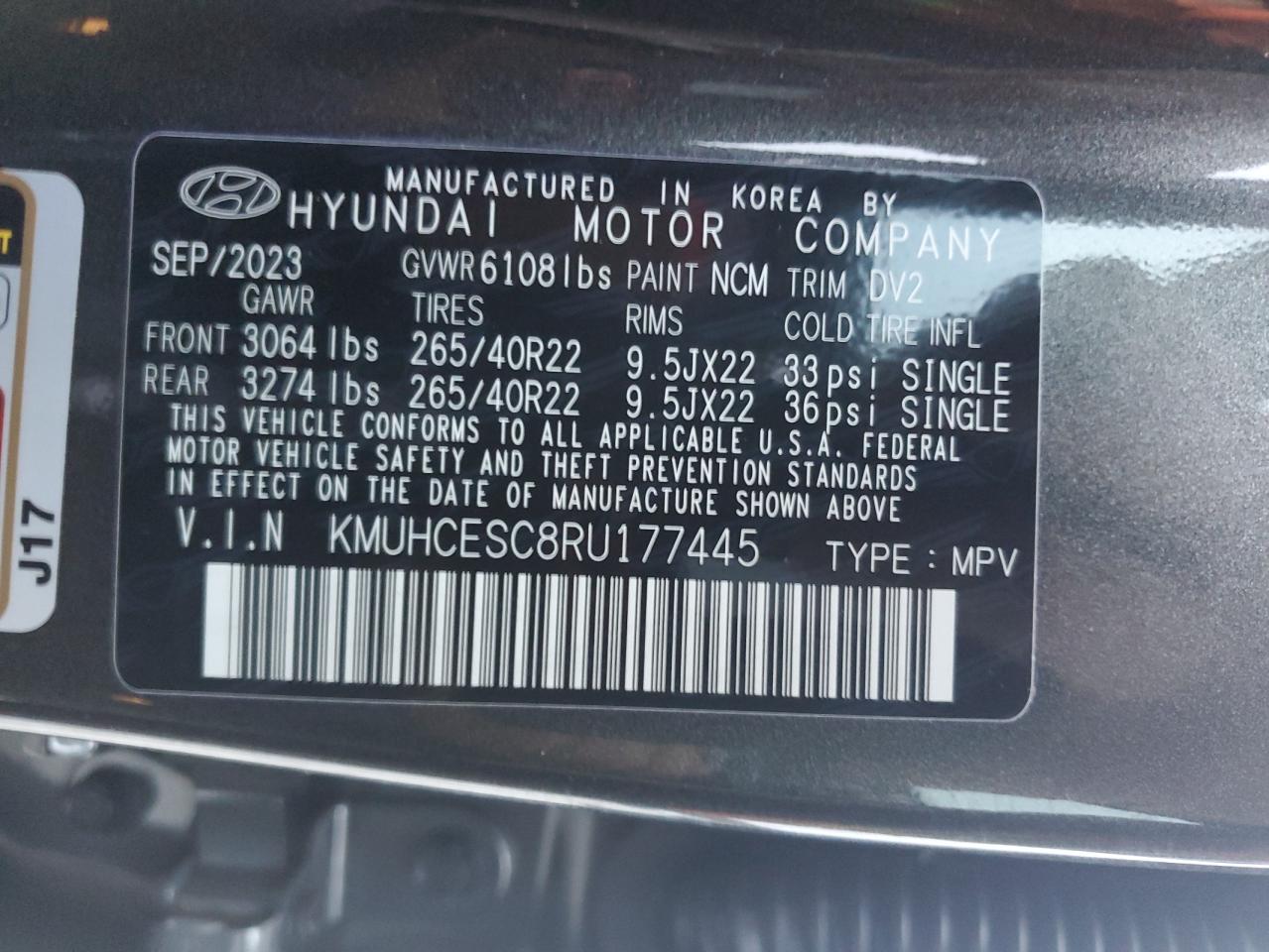 2024 GENESIS GV80 BASE VIN:KMUHCESC8RU177445