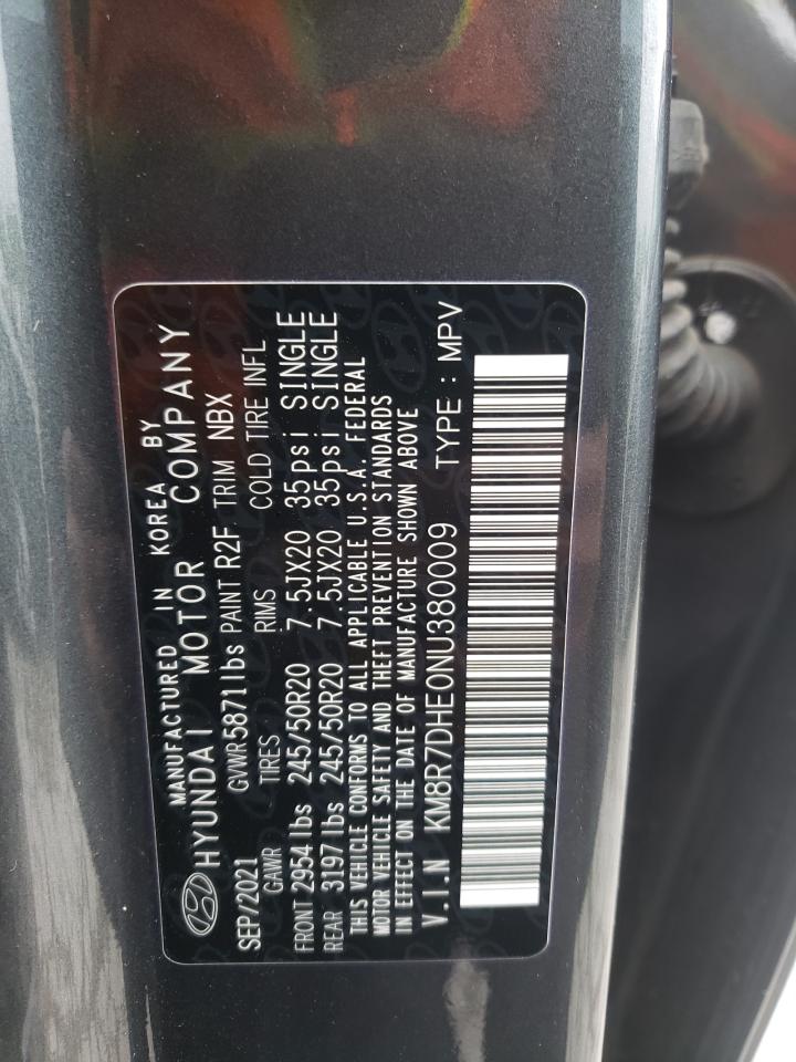 2022 HYUNDAI PALISADE CALLIGRAPHY VIN:KM8R7DHE0NU380009
