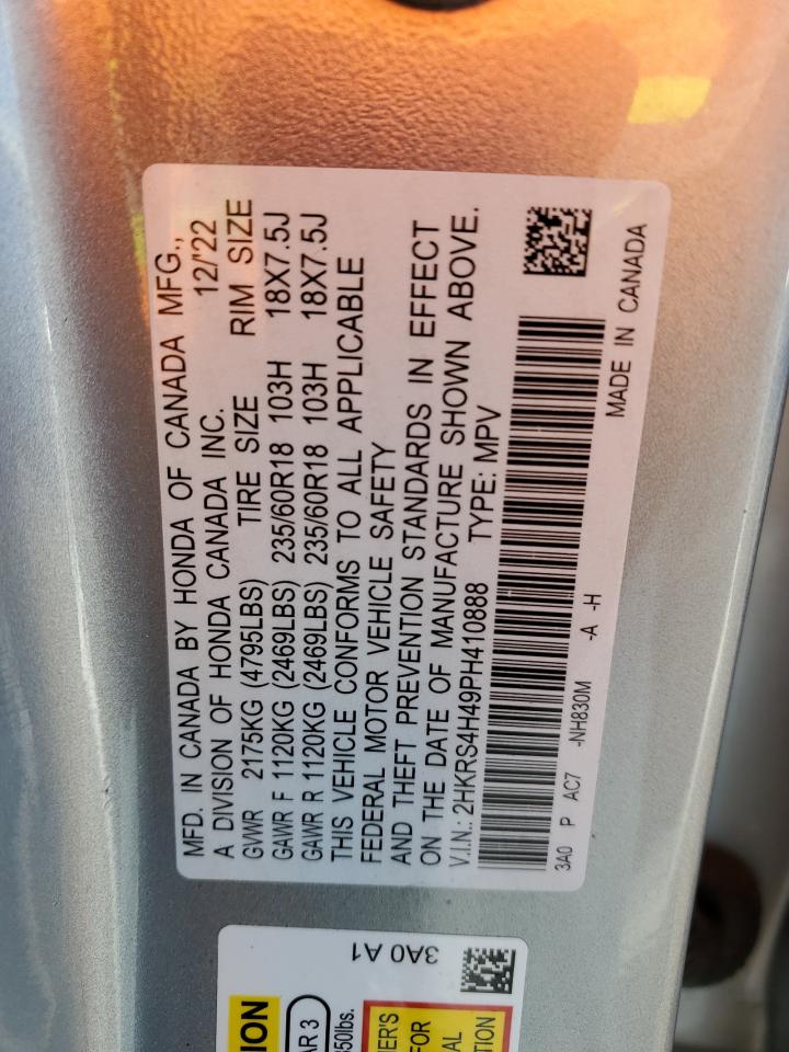 2023 HONDA CR-V EX VIN:2HKRS4H49PH410888