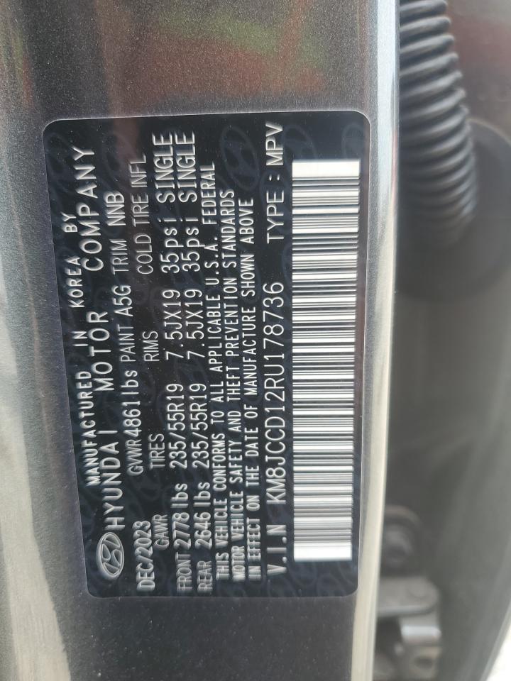 2024 HYUNDAI TUCSON SEL CONVENIENCE VIN:KM8JCCD12RU178736