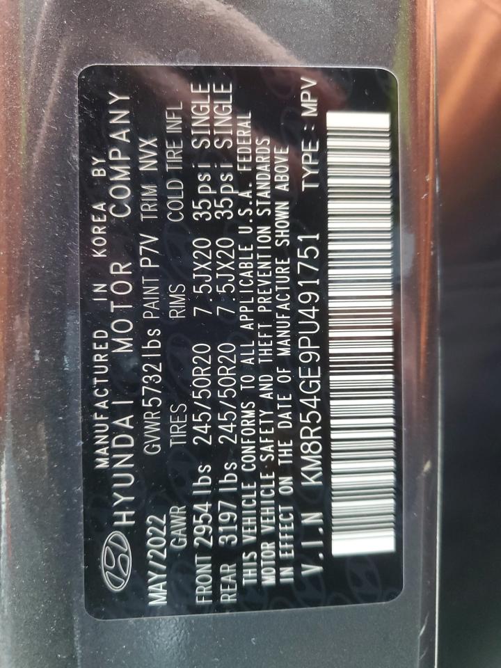 2023 HYUNDAI PALISADE LIMITED VIN:KM8R54GE9PU491751