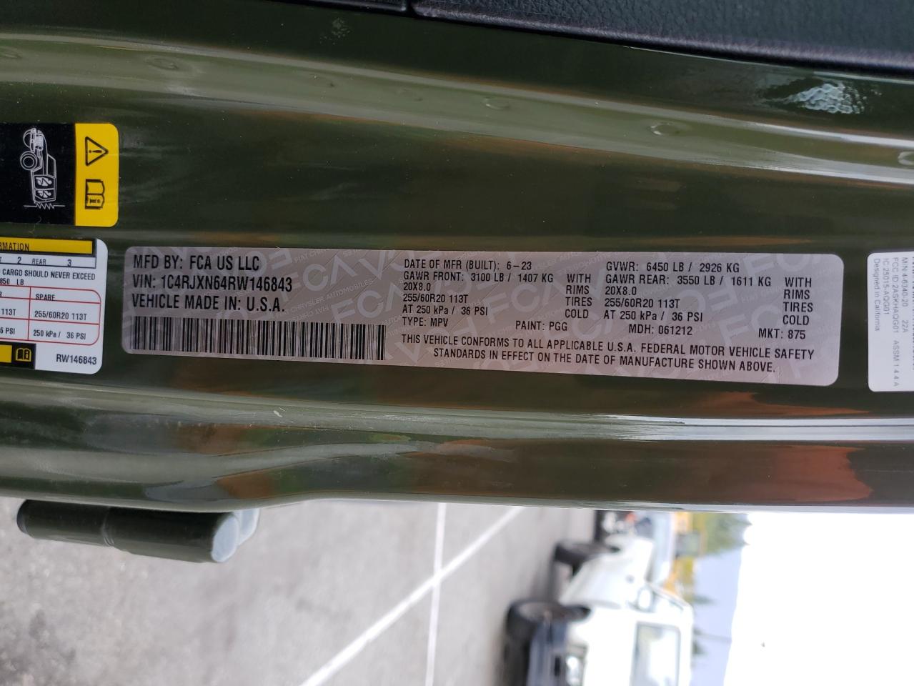 2024 JEEP WRANGLER 4XE VIN:1C4RJXN64RW146843