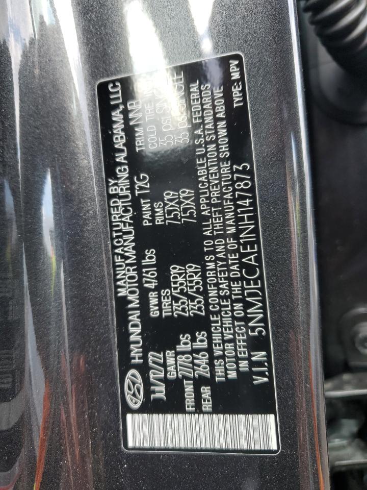 2022 HYUNDAI TUCSON LIMITED VIN:5NMJECAE1NH147873