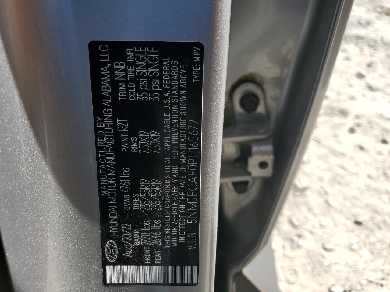 2023 HYUNDAI TUCSON LIMITED VIN:5NMJECAE0PH165672