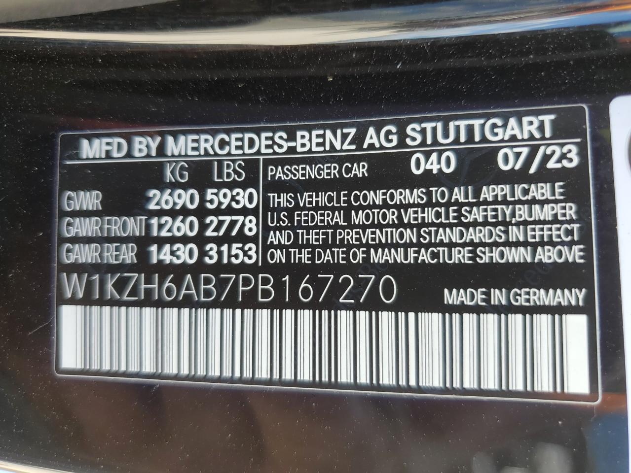 2023 MERCEDES-BENZ E 450 4M ALL TERRAIN VIN:W1KZH6AB7PB167270
