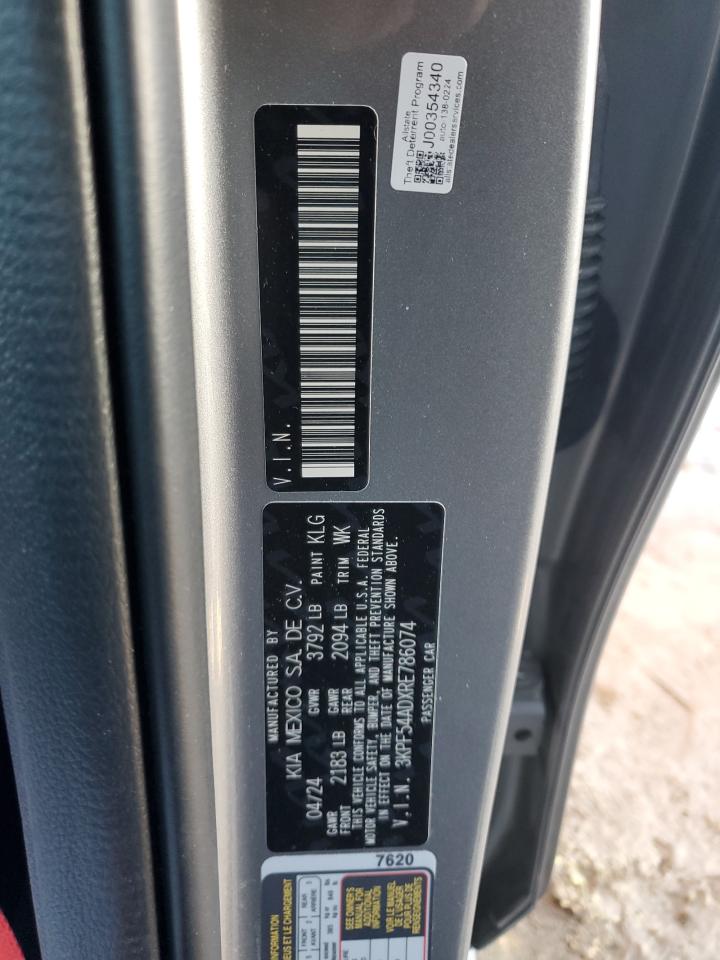 2024 KIA FORTE GT LINE VIN:3KPF54ADXRE786074