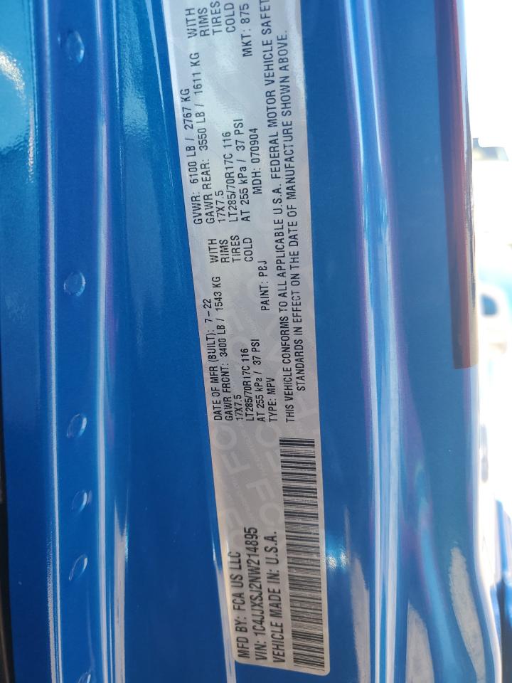 2022 JEEP WRANGLER UNLIMITED RUBICON 392 VIN:1C4JJXSJ2NW214895